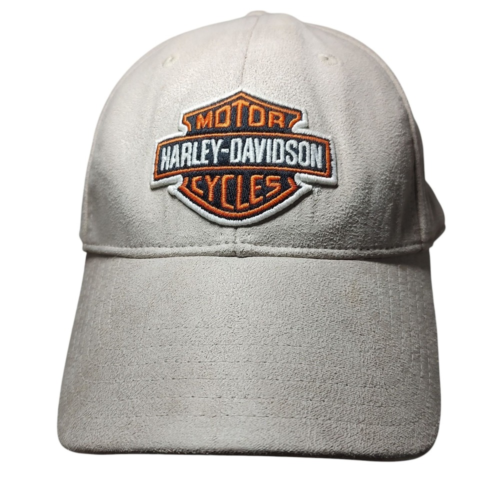 Harley Davidson Baseball Cap‎ Hat Beige Motor Cycles Harley Biker Adjustable SEE
